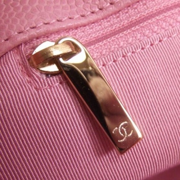 Authentic CHANEL CC Caviar Quilted Petite Shopping Tote PST Pink Leather Purse - Picture 5 of 12